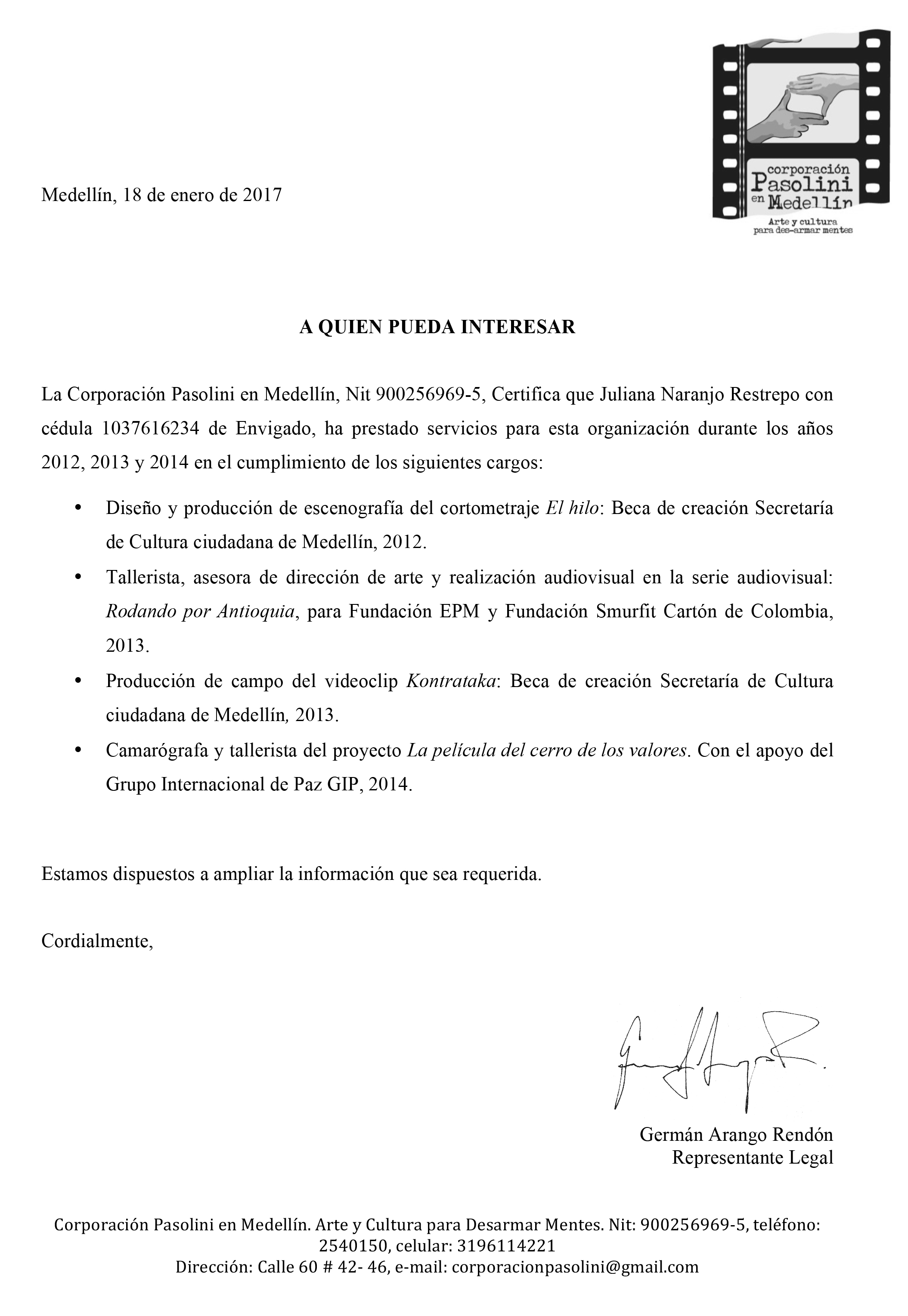 CERTIFICADOS hojadevida