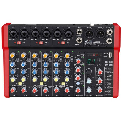 מיקסר 8 ערוצים עם אפקטים ICM A68DSP