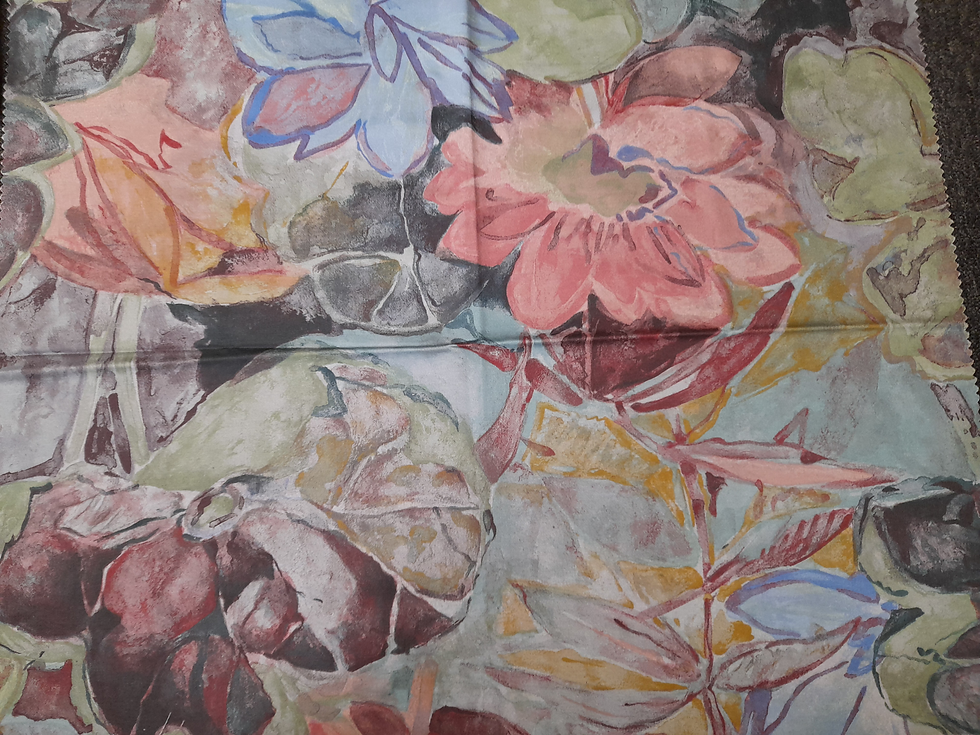 Thumbnail: Vintage Moygashel Rometta Teal, Peach & Blue