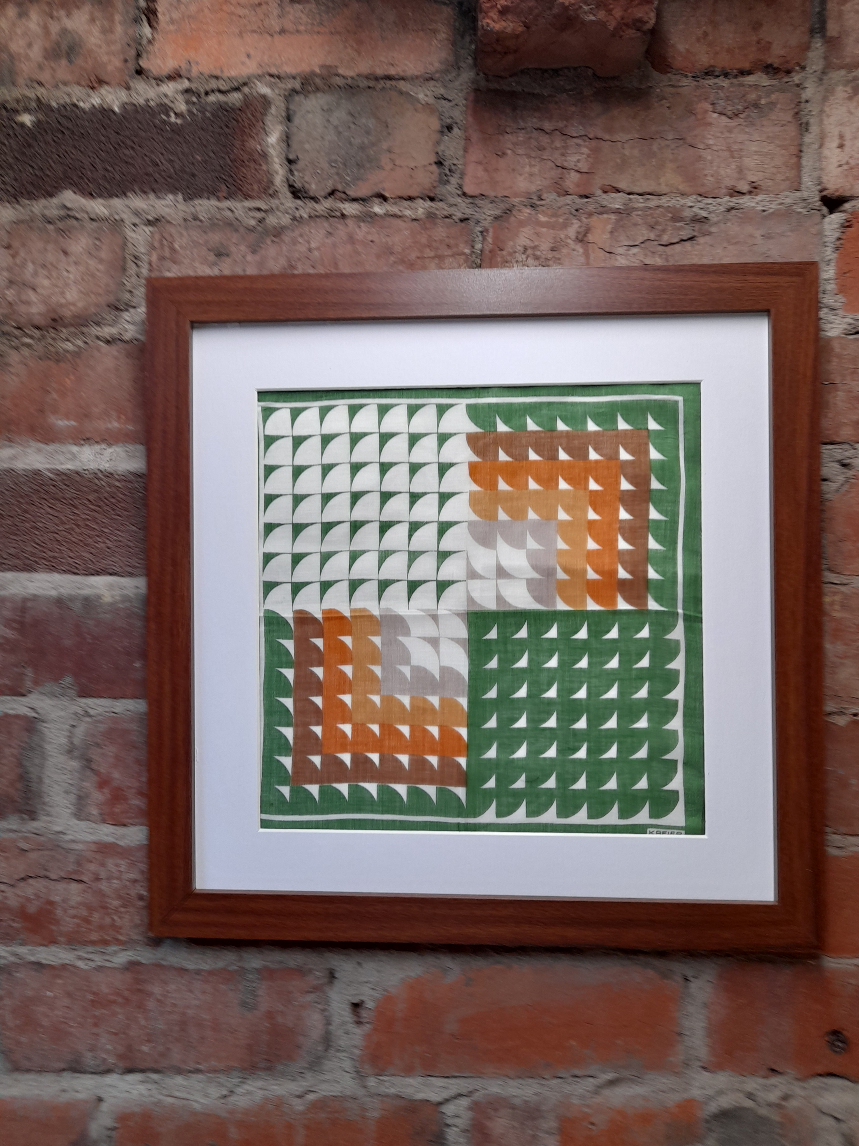 vintage KREIER  Swiss cotton   handkerchief Rare