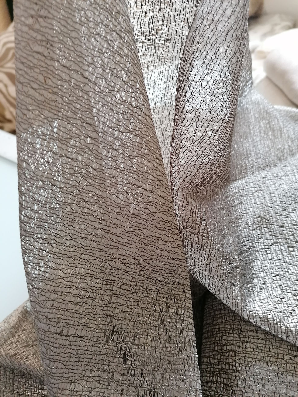 Thumbnail: lux Sheer fabric textured voile Drape curtaining DEDAR Bronze