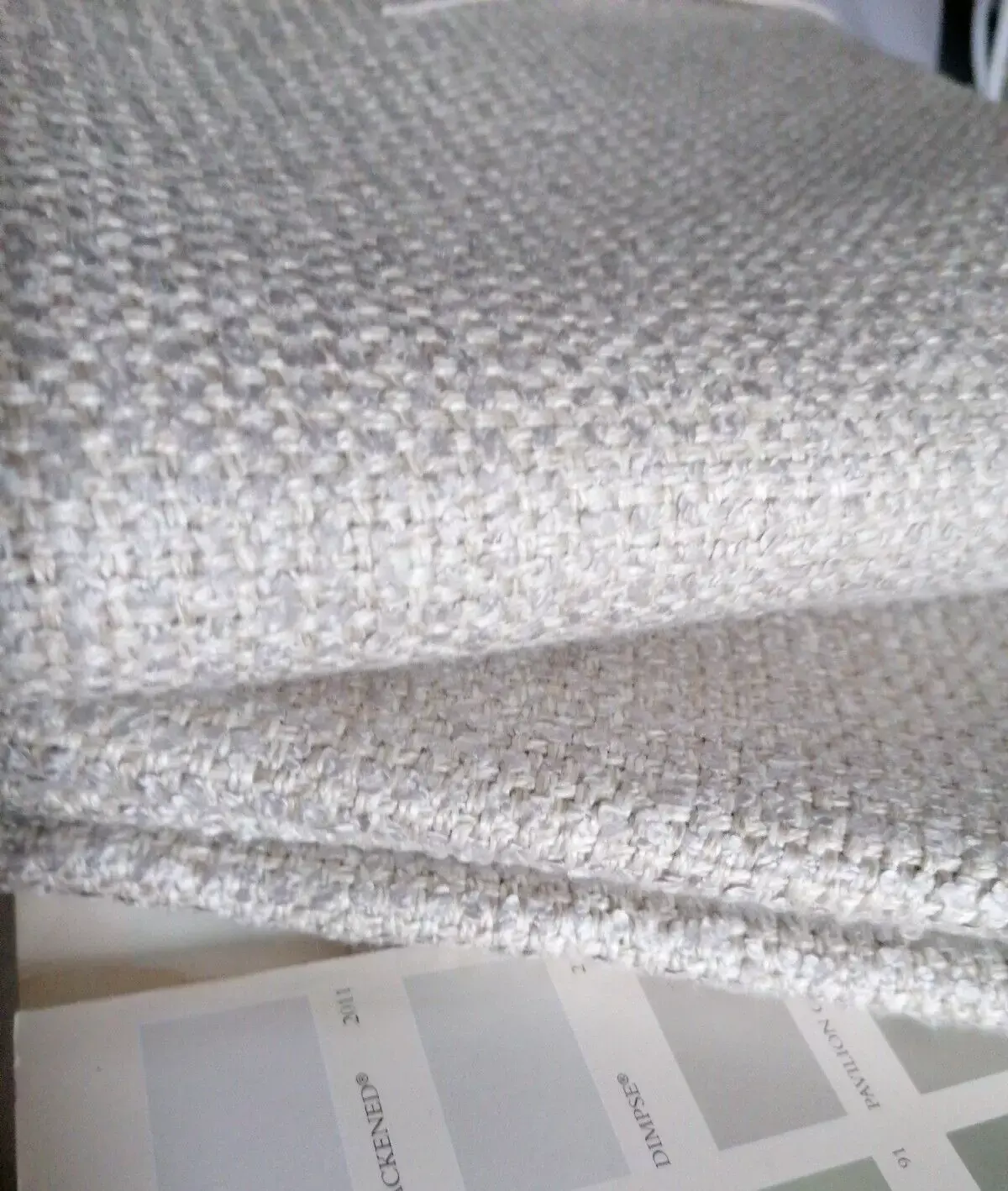 Nordic weave Fabric heavyweight natural bonded interlined