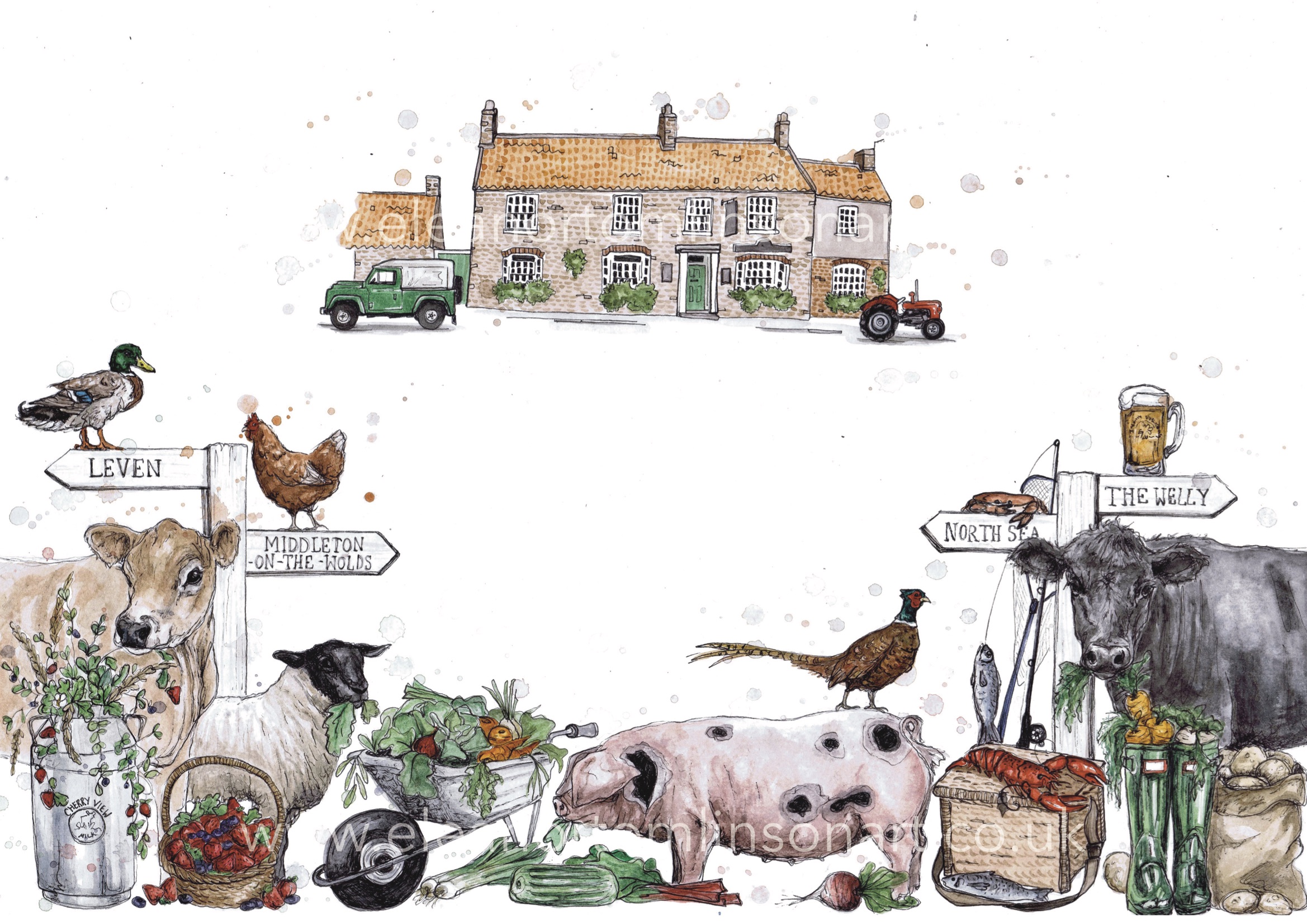Farmyard countryside eleanortomlinsonart