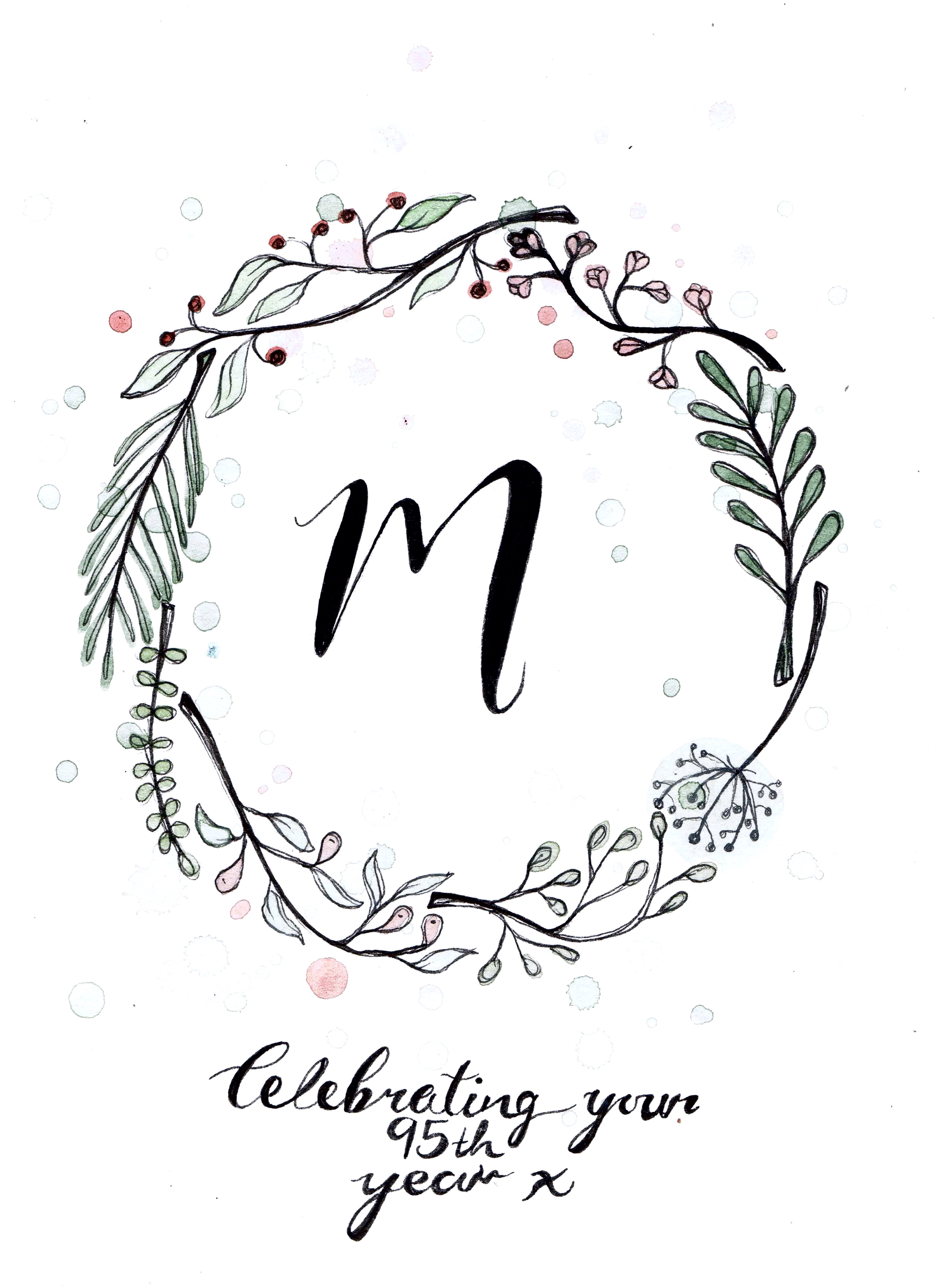 FLORAL 90TH BIRTHDAY CARD