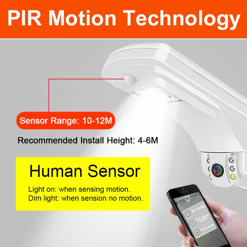 Thumbnail: 2MP WIFI Wireless Mini PTZ Dome Camera With street lamp