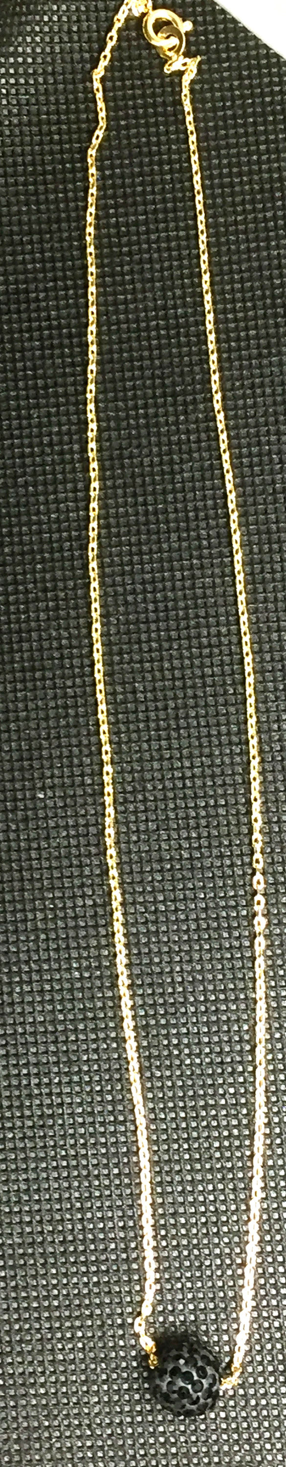 Miniature : Collier avec pendentif perle shamballa noir