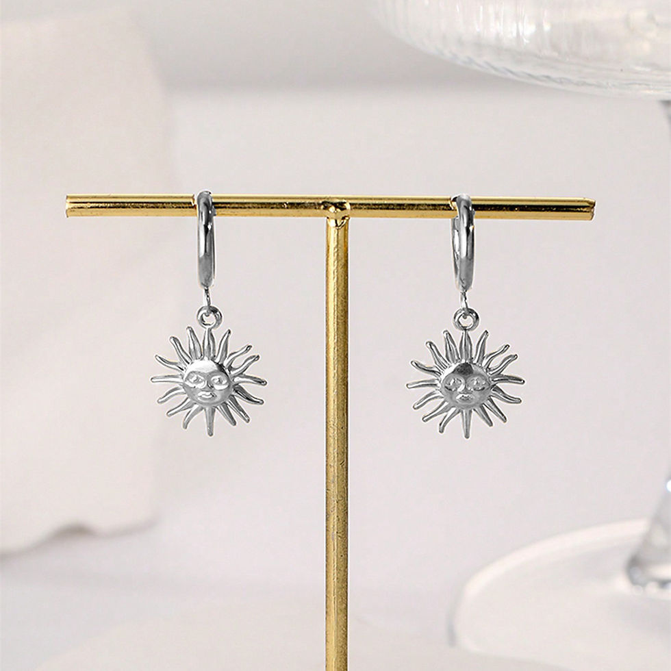 Miniatura: French Retro Titanium Steel Earrings, High-End 18K Gold Non-Fading Fashionable 