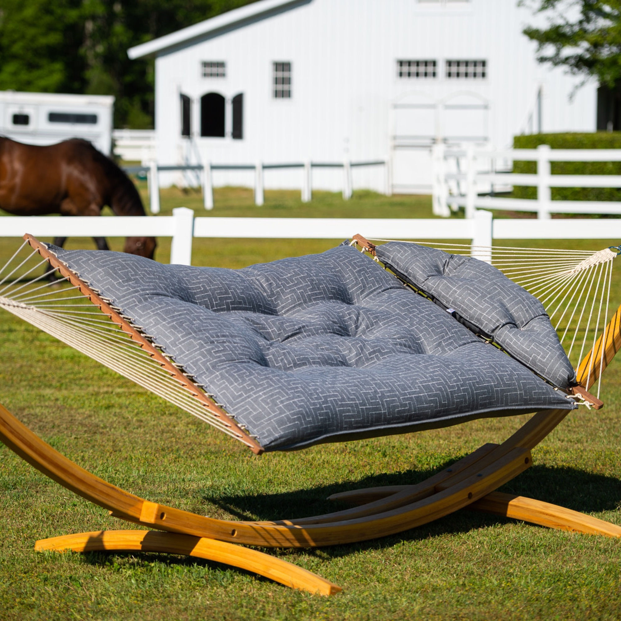 Large Sunbrella Tufted Hammock - Create Smoke