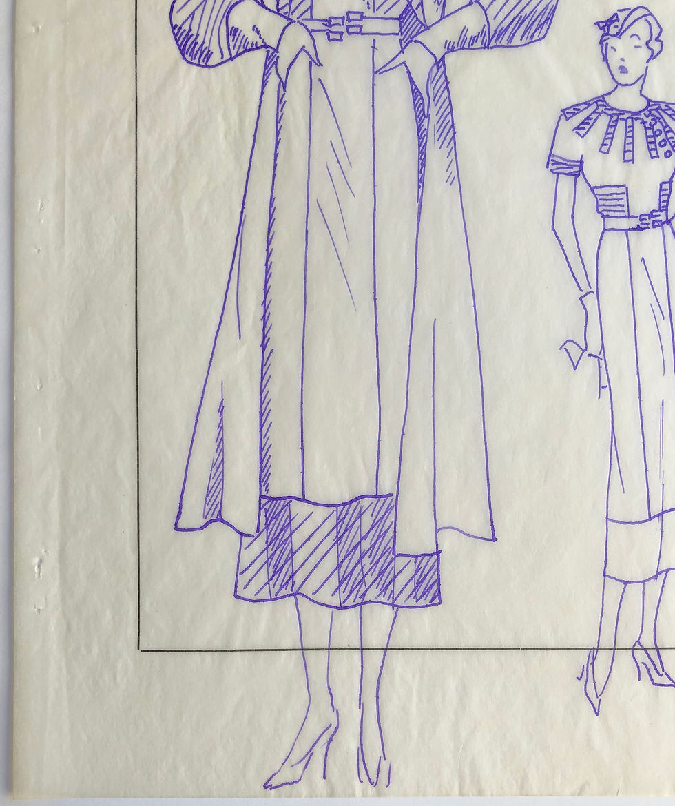 Thumbnail: Original Drawing, 1950s - "Fashion Sketch" #15