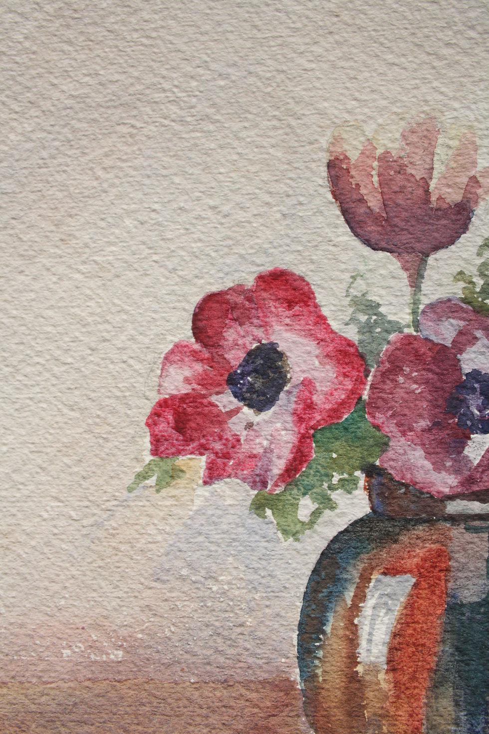 Thumbnail: MATHILDE DAQUIN - "Bouquet of Flowers" - art Deco Watercolor, c.1930 #3