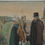 Thumbnail: Antique 19thC watercolor - "Couple and priest in a landscape"