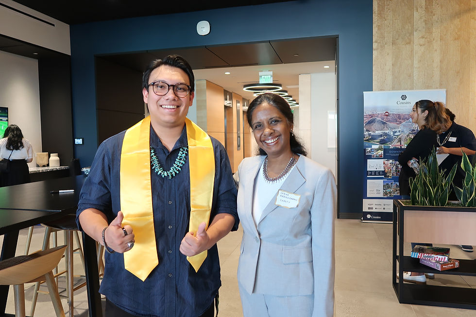 Codefy Founder Sabina Rajasundaram with a Codefy student at the 2023 graduation ceremony, celebrating youth empowerment through coding and STEM education.