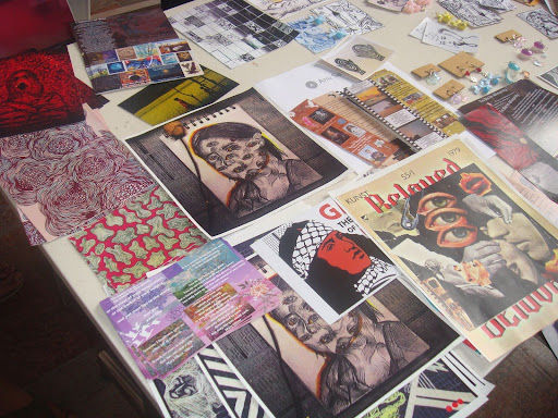 Image of posters and artwork sold at the fundraiser for Palestinian aid | Courtesy: Katelyn Patta