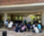 A class being held outside in the corridor | Courtesy: Atharva Salve, The Edict