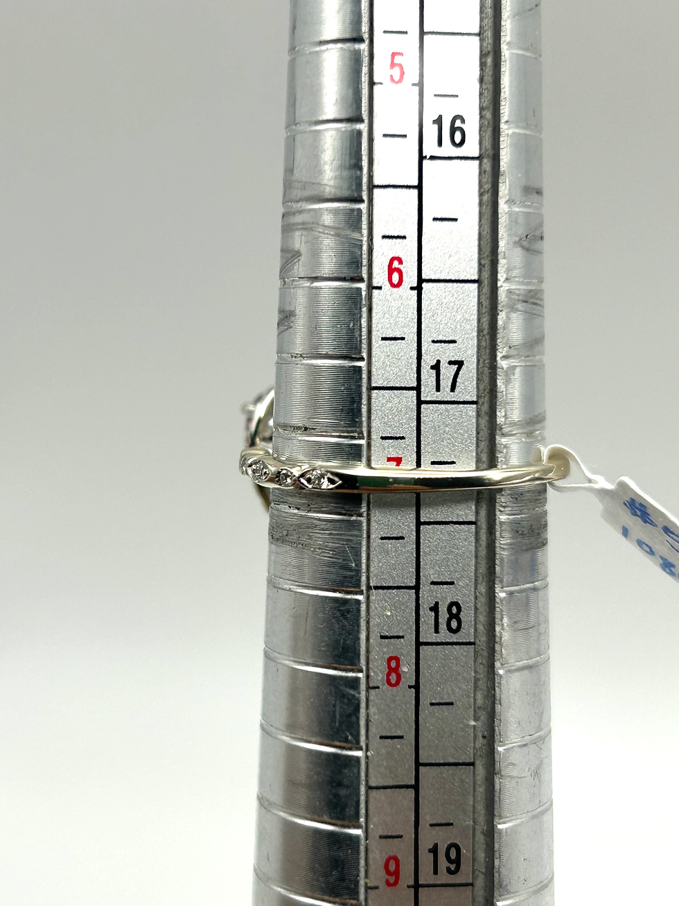 Thumbnail: 14K White Gold Pear-cut Pink Tourmaline & Diamond Ring Size 7