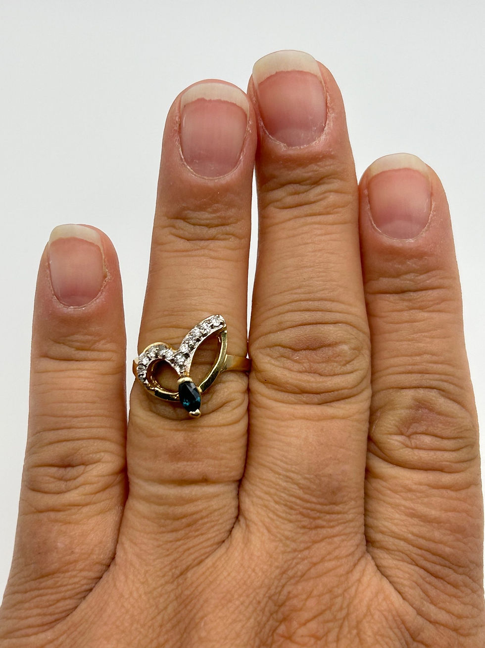 Thumbnail: 14K Yellow Gold Sapphire & Diamond Ring Size 7