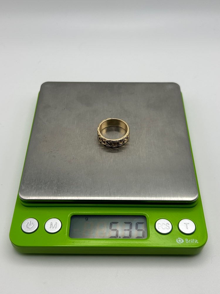 Thumbnail: 14K Yellow Gold Byzantine Band Ring Size 6 1/2