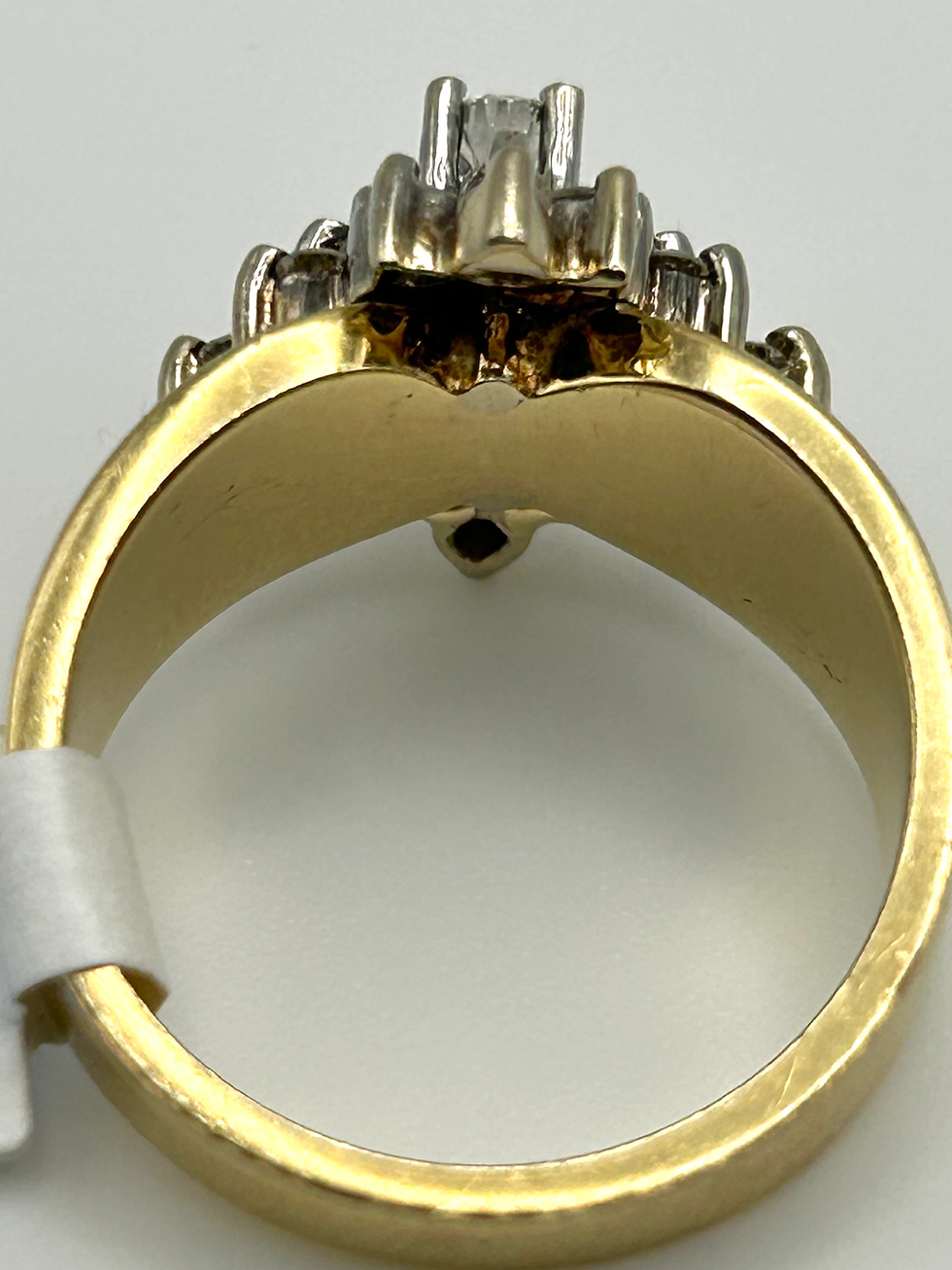 Thumbnail: 14K Yellow Gold Diamond Cluster Cocktail Ring Size 6.75