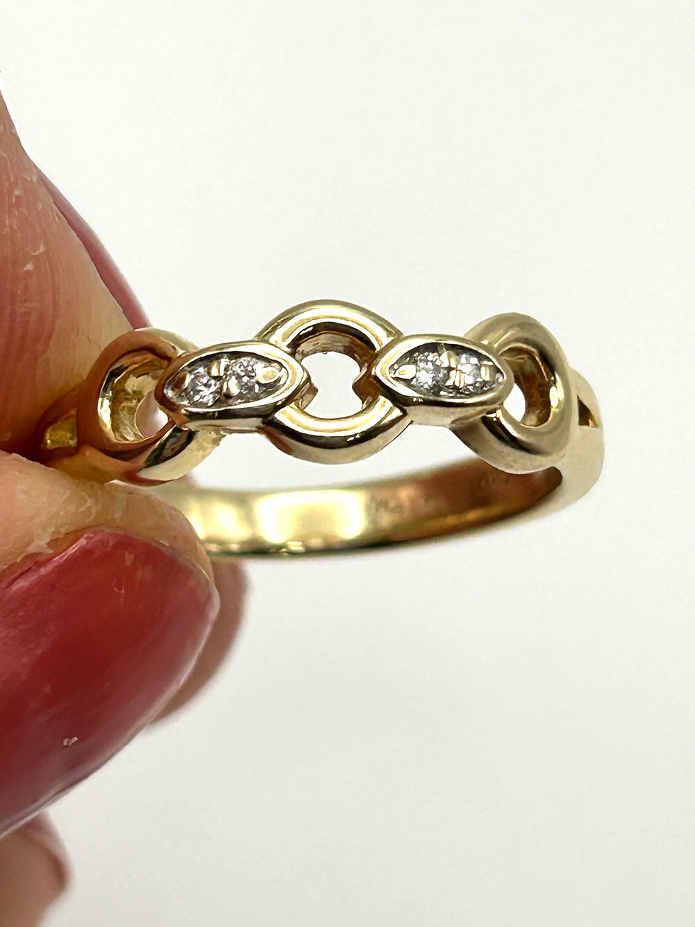 Thumbnail: 14K Yellow Gold Cardinal Woven Chain Diamond Ring Size 6