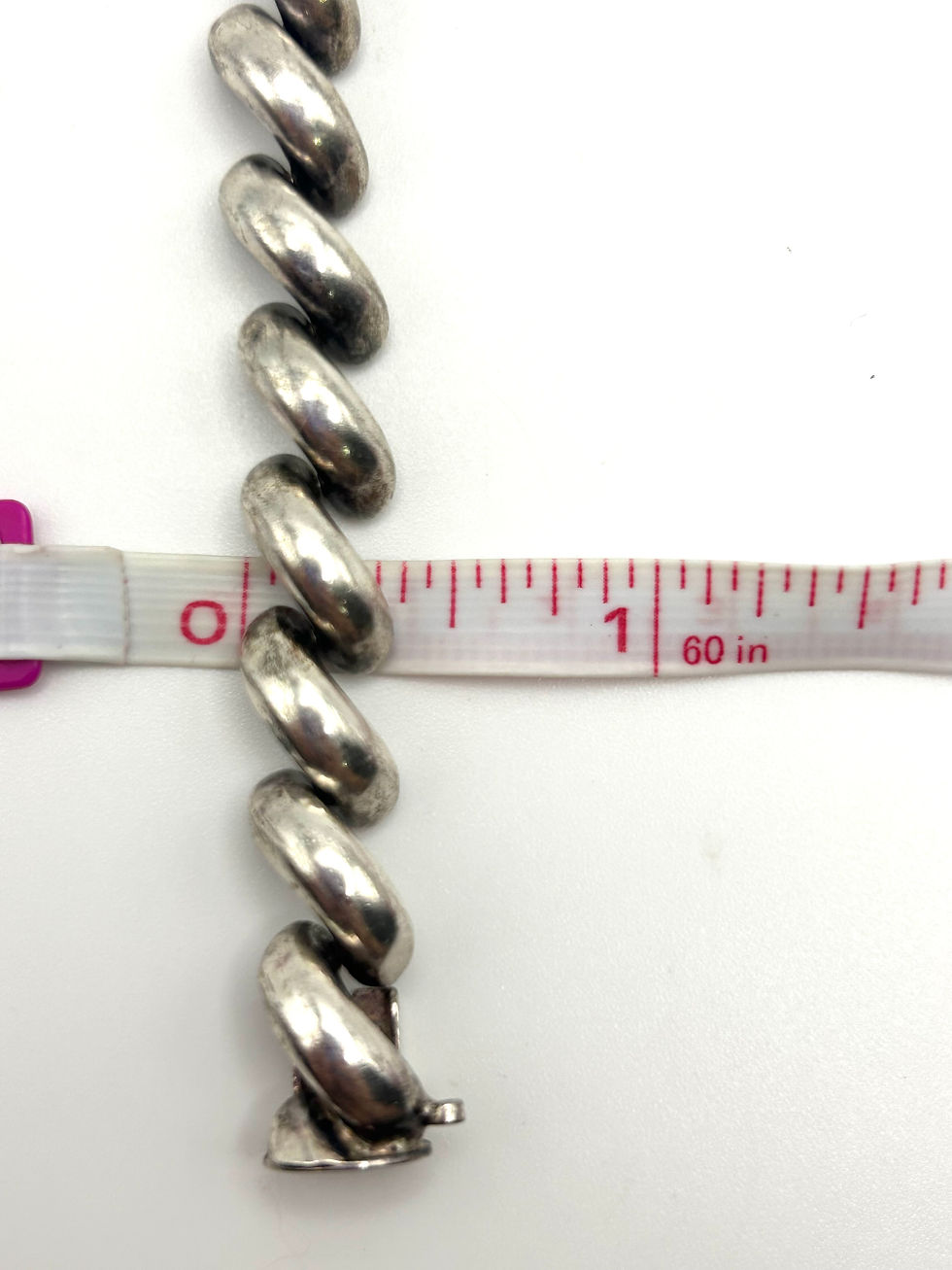 Thumbnail: 925 Sterling Silver Italian San Marco Link Bracelet 7.125”