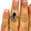 Thumbnail: 10K Multi-Color Gold Antique Black Onyx Ring Size 6.5