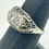 Thumbnail: 14K Antique White Gold Art Deco Filagree OEC 3-Diamond Ring Size 6