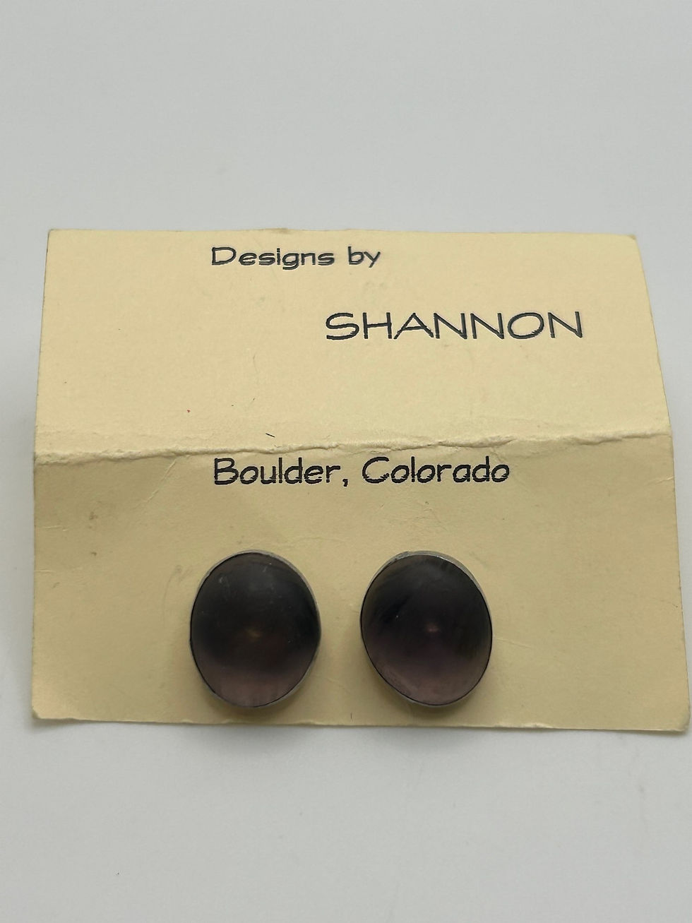 Thumbnail: Frosted Purple Glass Artisan Earrings 1/2”