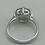 Thumbnail: 925 Sterling Silver Teal Iridescent Cushion CZ Ring Size 6 3/4
