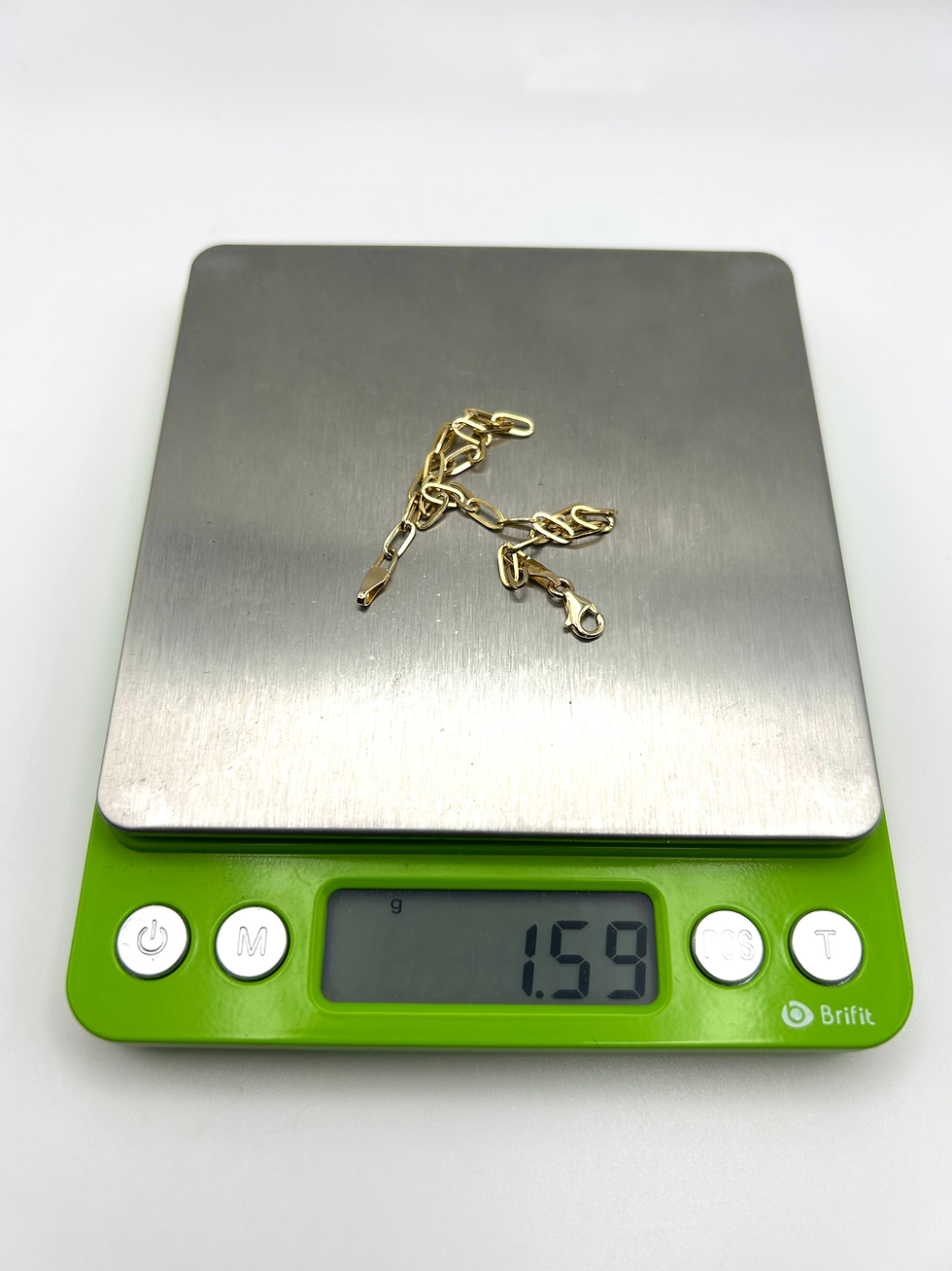 Thumbnail: 18K Solid Yellow Gold Paperclip Link Bracelet 7”