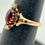 Thumbnail: 10K Yellow Gold Antique Garnet & Seed Pearl Ring Size 7