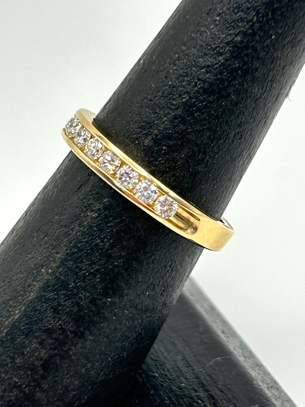 Thumbnail: 14K Yellow Gold Diamond Stacker Band Ring Size 6.5