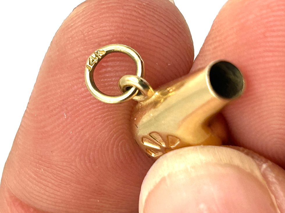 Thumbnail: 14K Solid Yellow Gold Hairdryer Charm Pendant