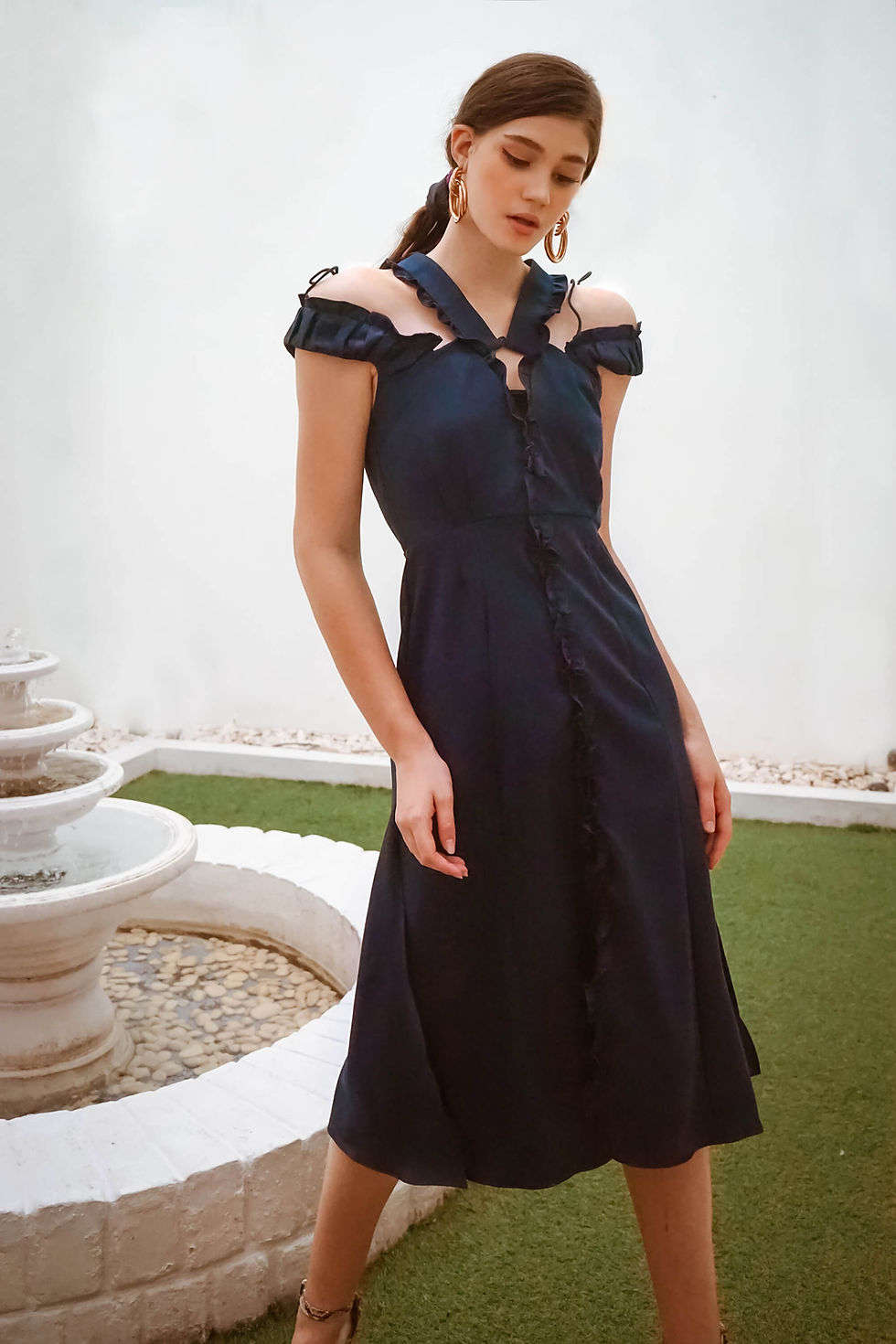 Thumbnail: Jayne Slit Dress - Navy
