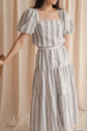 Andreia Striped Dress - White