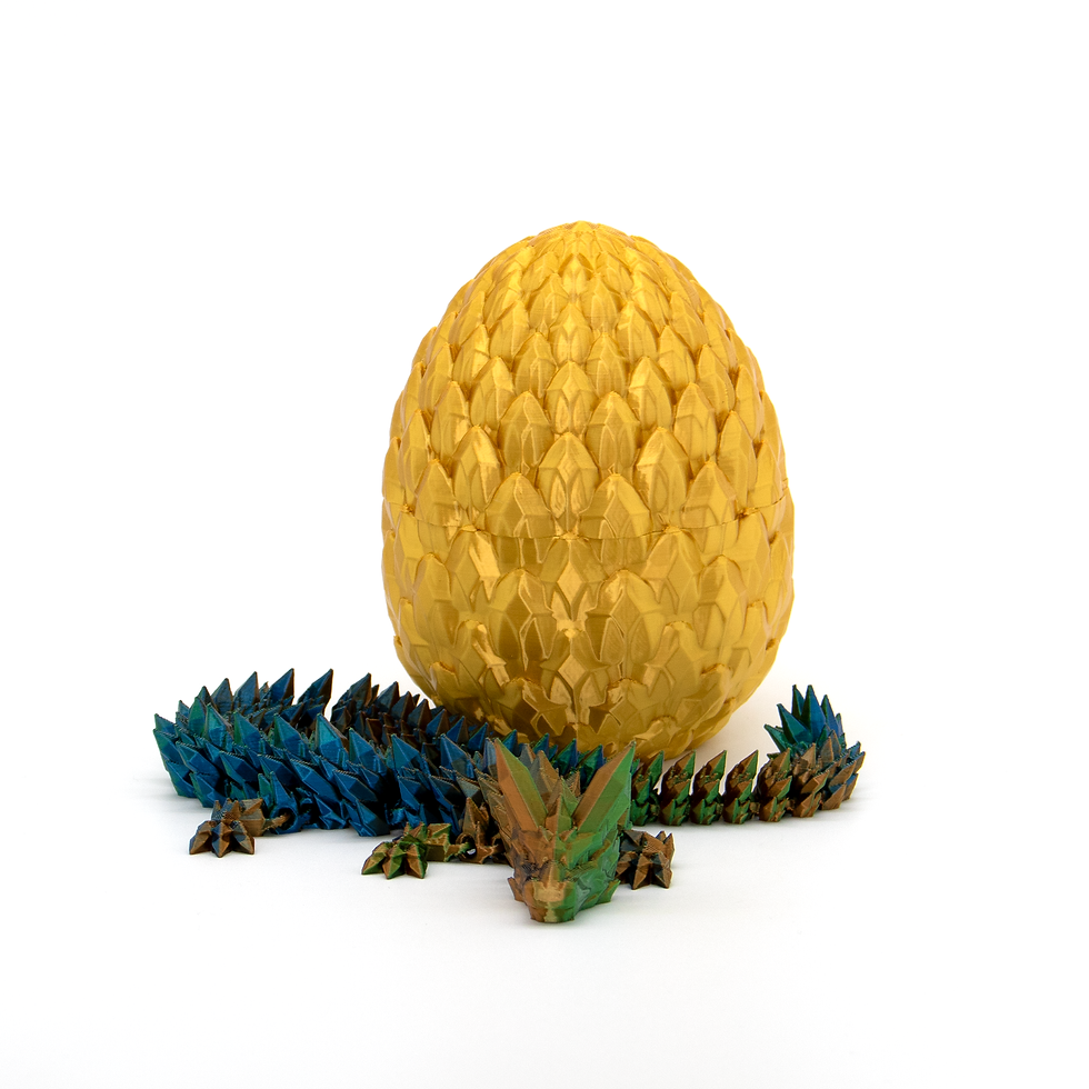 Miniatyrbild: 3D-printat Drakägg med Baby Crystal Dragon