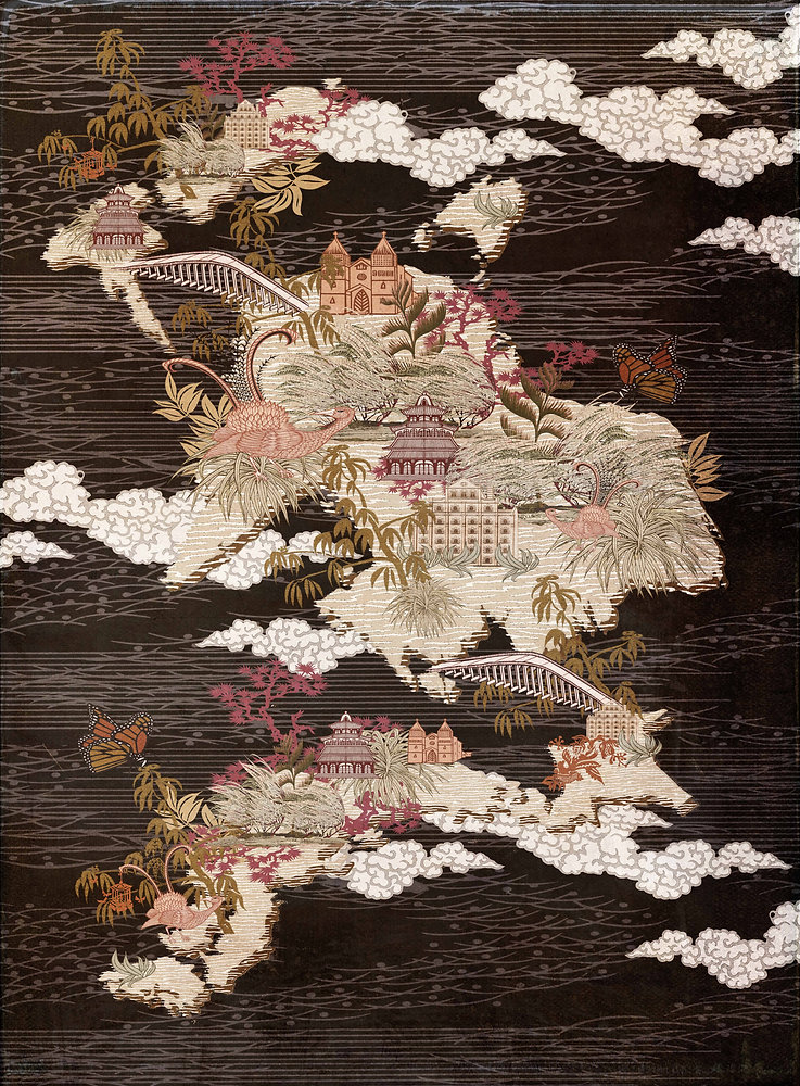Chinese Zen Mood Wallpaper Chinoiserie Wall Decor Cloudy