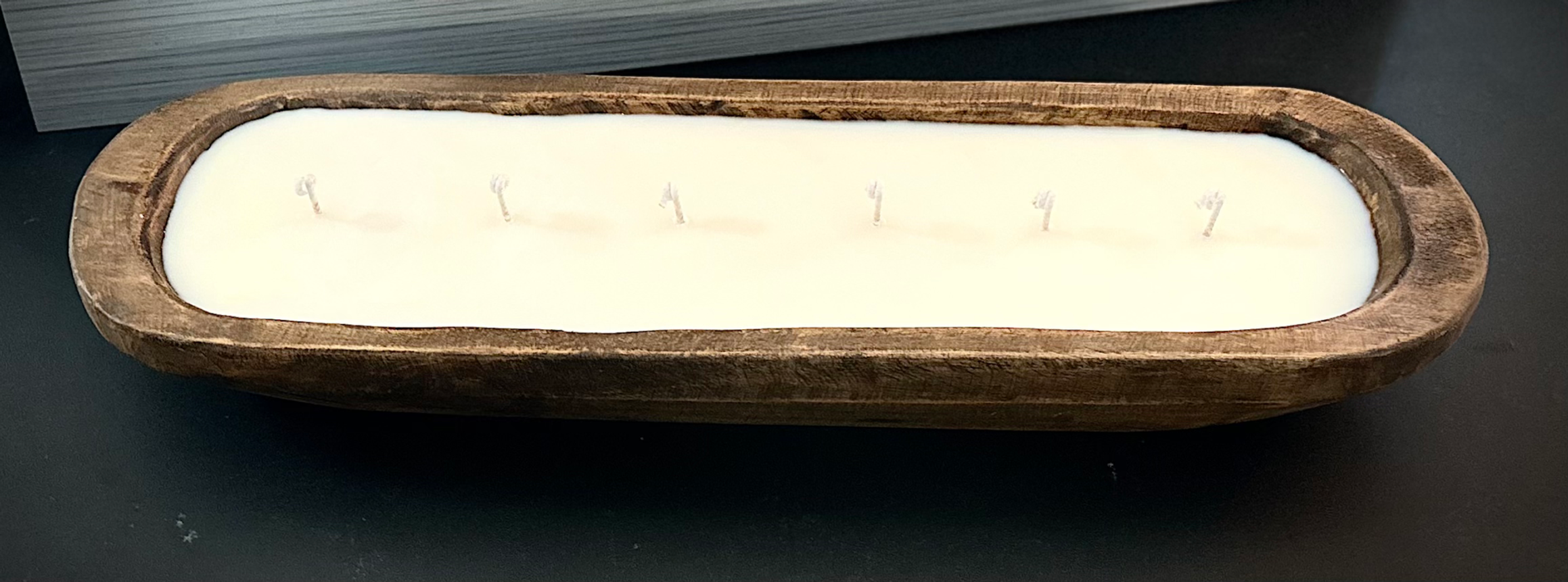 6 wick hand carved 40oz doughbowl