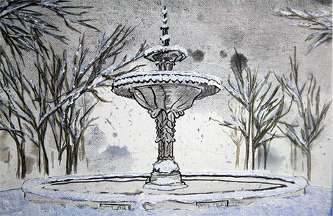 gore park fountain - winter