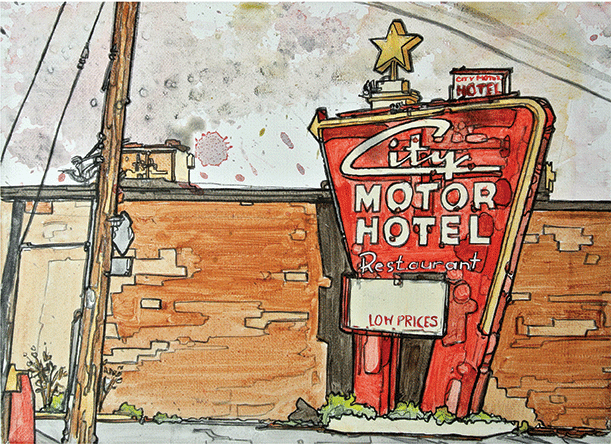 city motor hotel sign