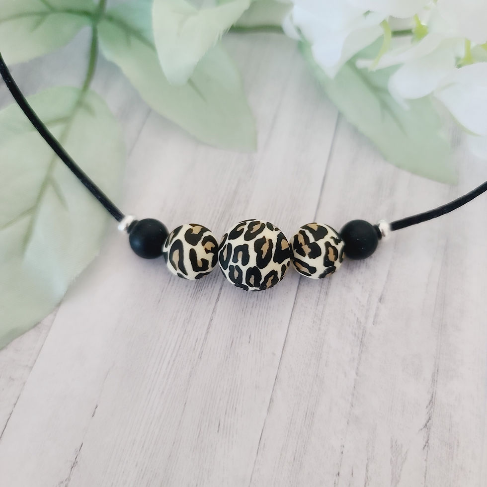 Leopard Print/Black Facemask Lanyard