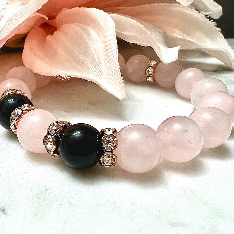 Rose Quartz & Black Jasper (10mm)