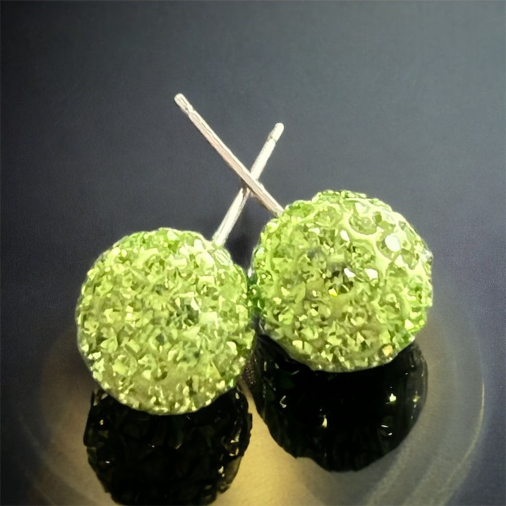Thumbnail: Peridot Swarovski Sparkle Stud Earrings