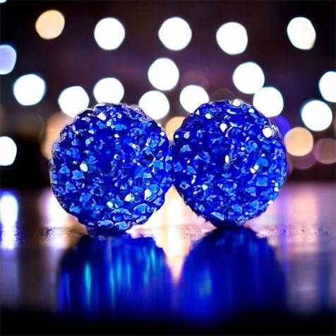 Thumbnail: Sapphire Swarovski Sparkle Stud Earrings
