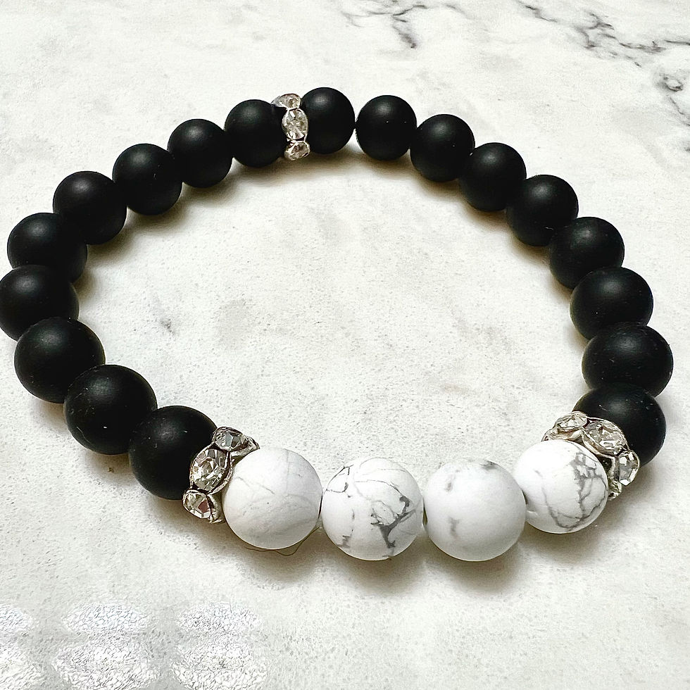 Thumbnail: Black Jasper & White Howlite (8mm)