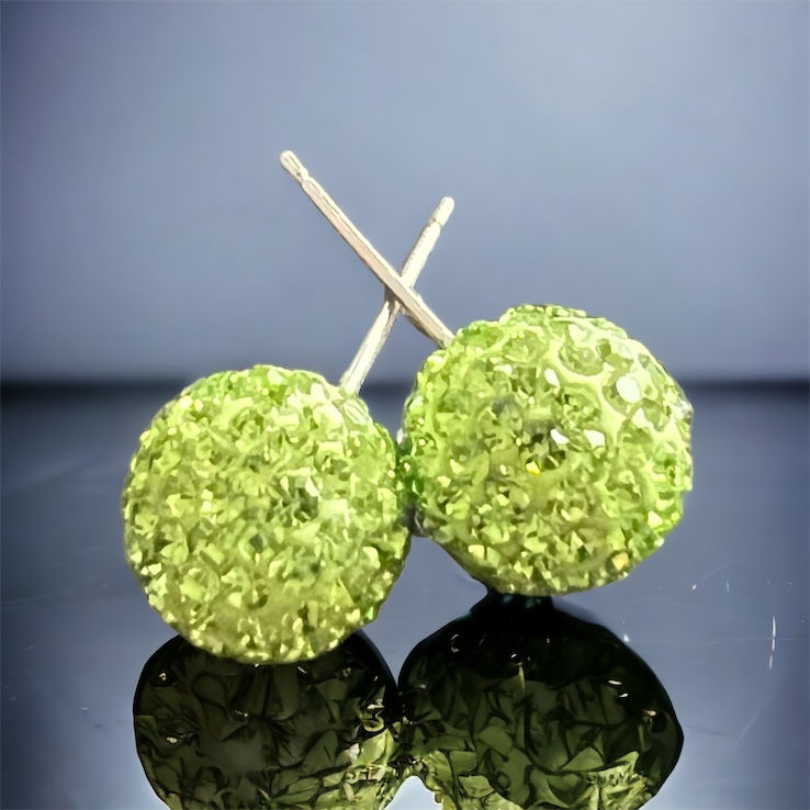 Peridot Swarovski Sparkle Stud Earrings