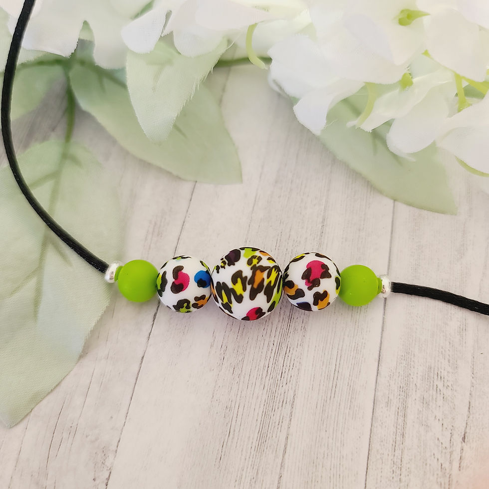 Colored Leopard Print/Green Facemask Lanyard