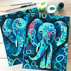 2 Whimsical Elephants Andrea Garvey.jpg