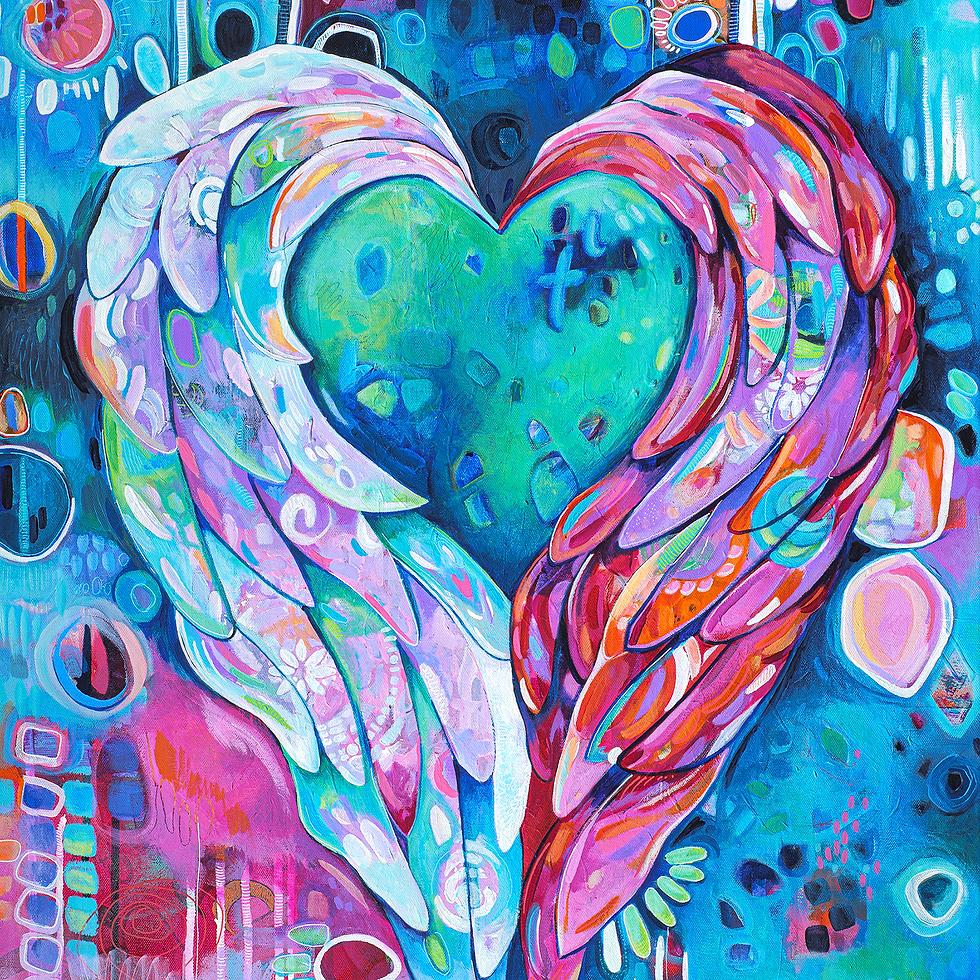Thumbnail: Heart with Wings Silk Scarf - Square