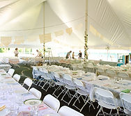 Outside Ronora wedding with white tent