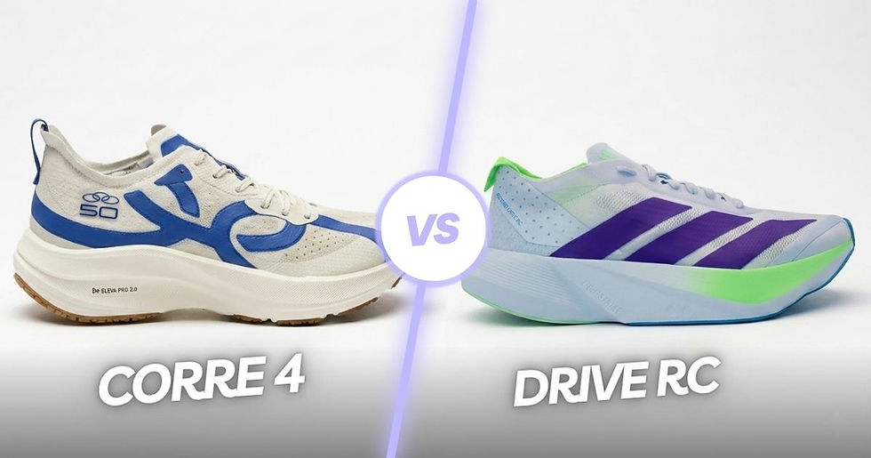 Tênis Adidas Drive RC e Olympikus Corre 4 lado a lado
